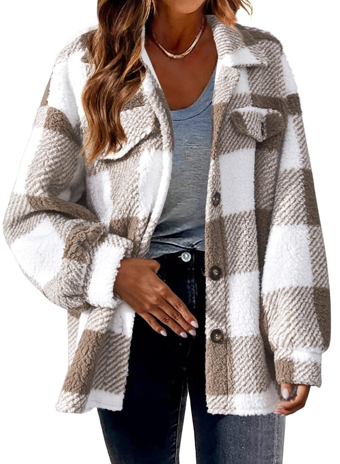 Berg-Feldt | Fleecejacke mit Karomuster Warm