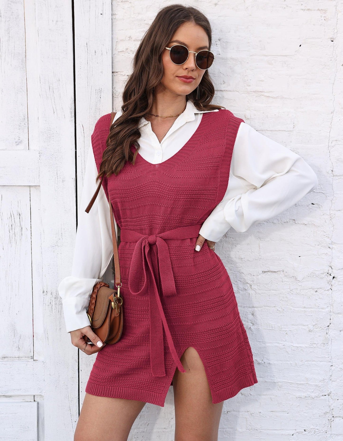 Zweiteiliges Strickkleid für Damen mit Gürtel von berg-feldt
