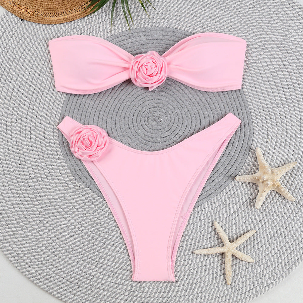 Women's Floral Embellished Bandeau Bikini Set by berg-feldt