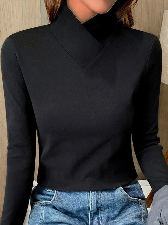 Berg-Feldt | Blouse avec Col Asymétrique Manches Longues Élégante et Moderne