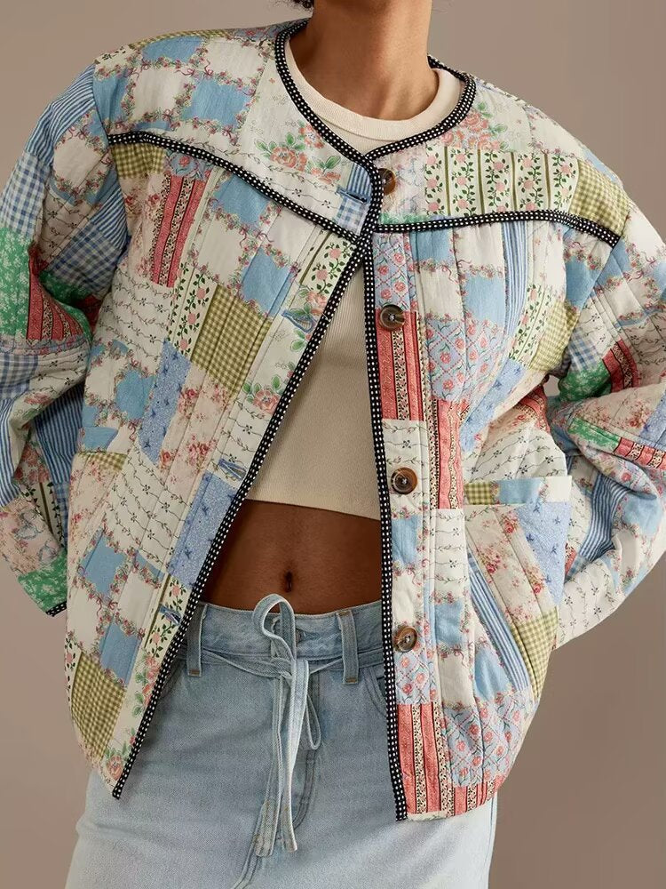 Veste matelassée à fleurs Berg-Feldt pour femme