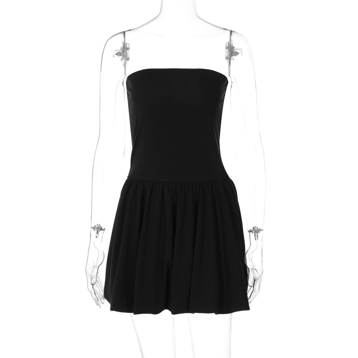 Weit schwingendes Damen-Latzkleid ohne Ärmel, elastisch und bequem