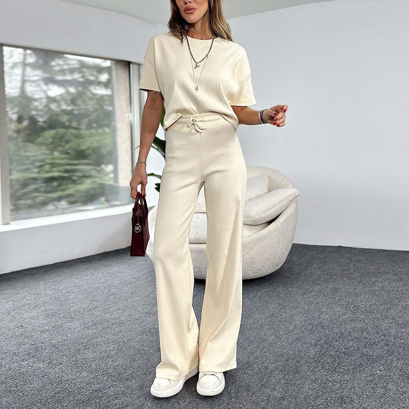 Weitbeiniger Damen-Jumpsuit mit Rippstruktur, elastischem Bund und weitem Bein von berg-feldt