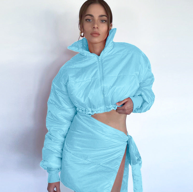 Asymmetrische, kurze Damen-Steppjacke von berg-feldt