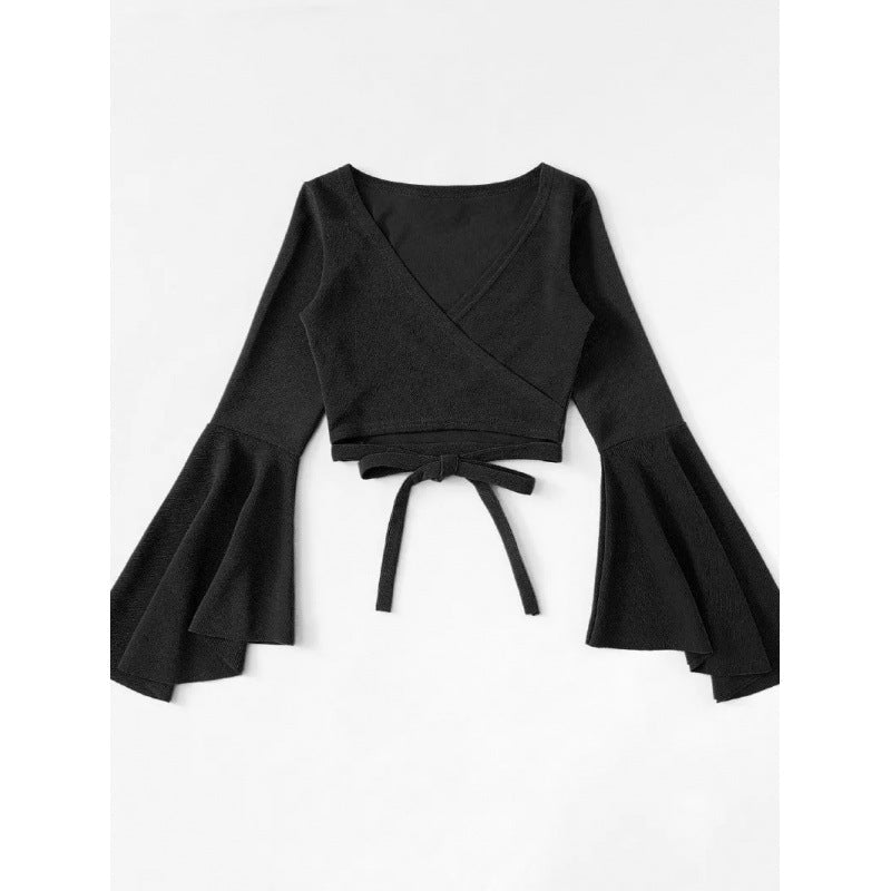 Wickel-Cropped-Top mit weiten Ärmeln von berg-feldt für Damen