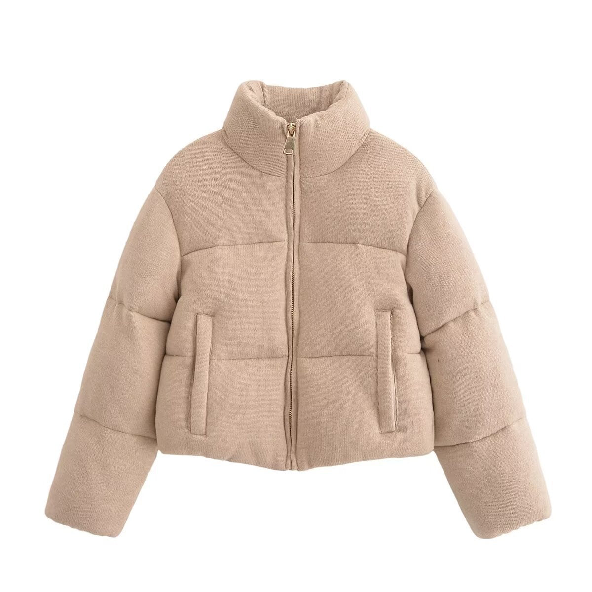 Women's Quilted Padded Coat with High Collar and Side Pockets berg-feldt