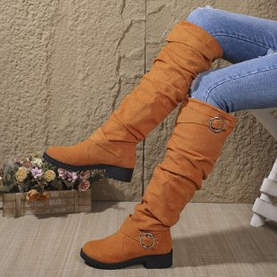 Bottes cuissardes en daim souple pour femme avec détail de boucle décoratif Berg-Feldt