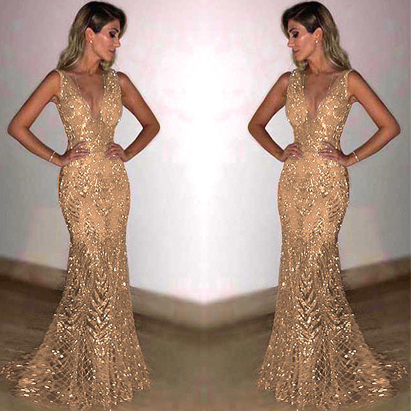 Robe de soirée élégante pour femme avec paillettes scintillantes et coupe ajustée Berg-Feldt
