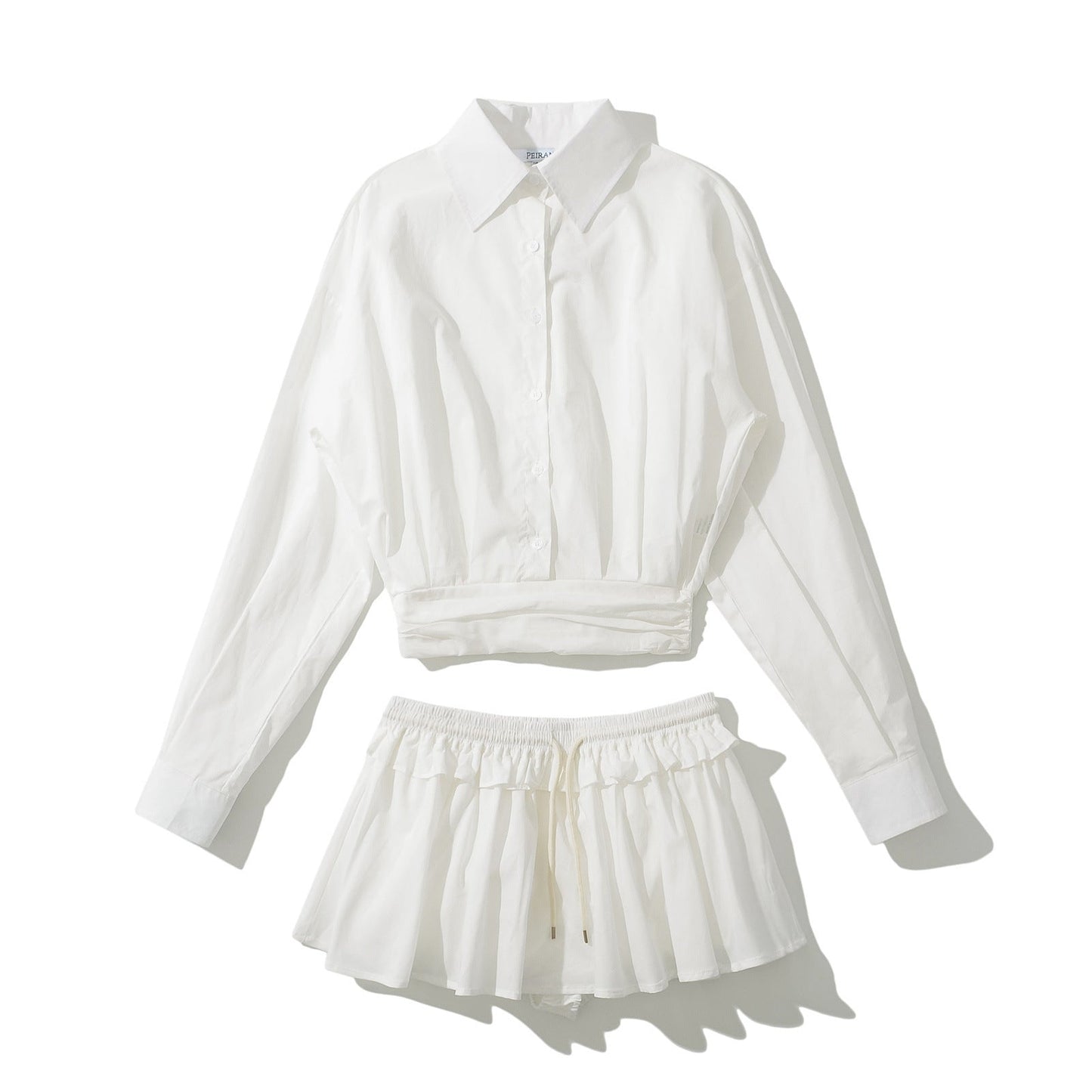 Women's Cropped Button-Up Blouse and Mini Skirt Set by berg-feldt