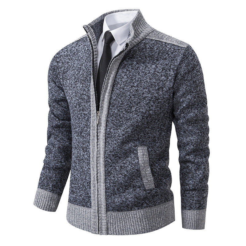 Herren gesteppte Strickjacke mit hohem Kragen und praktischen Taschen Berg-Feldt