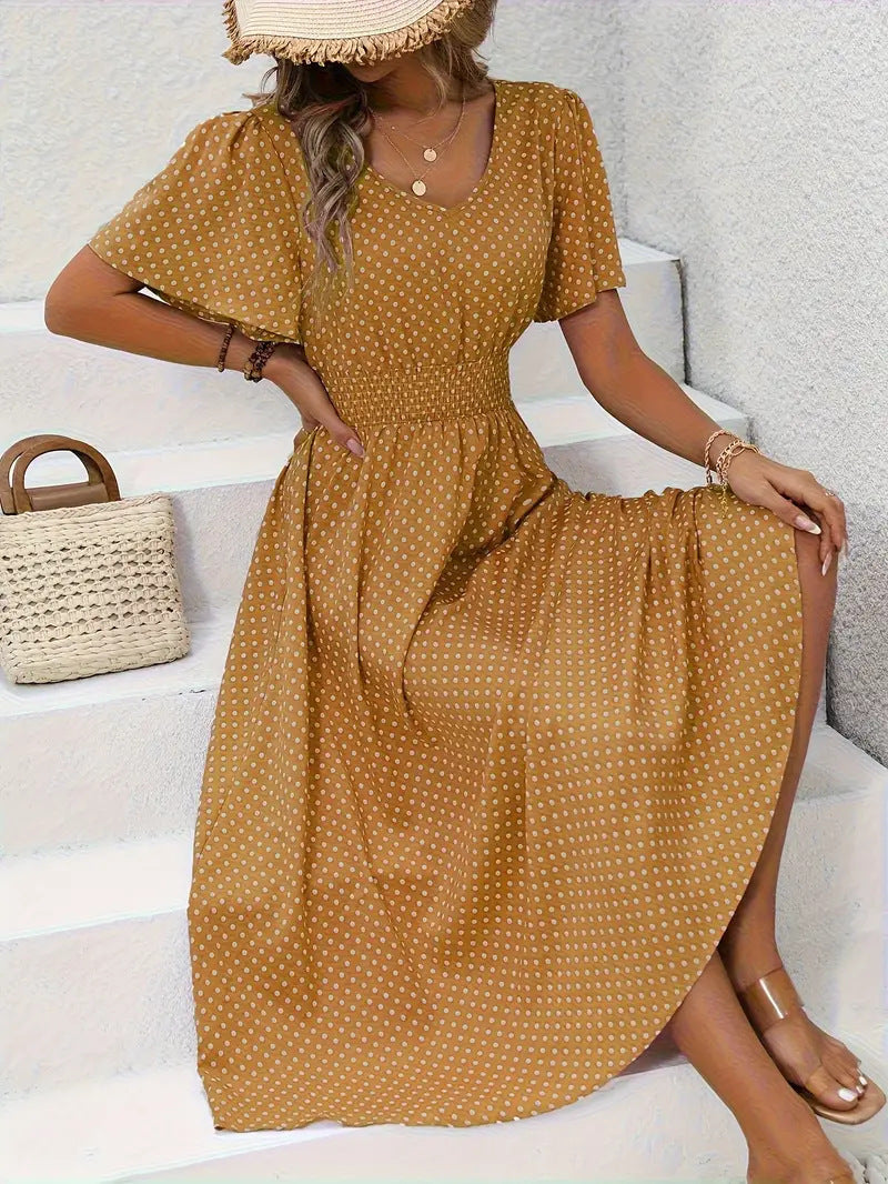 Weites Maxikleid mit V-Ausschnitt von berg-feldt