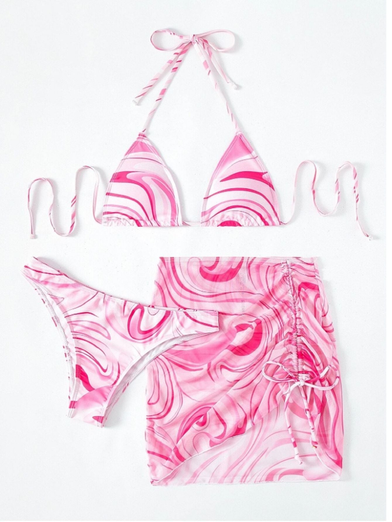 Wickelrock-Bikini mit Marmor-Muster von berg-feldt