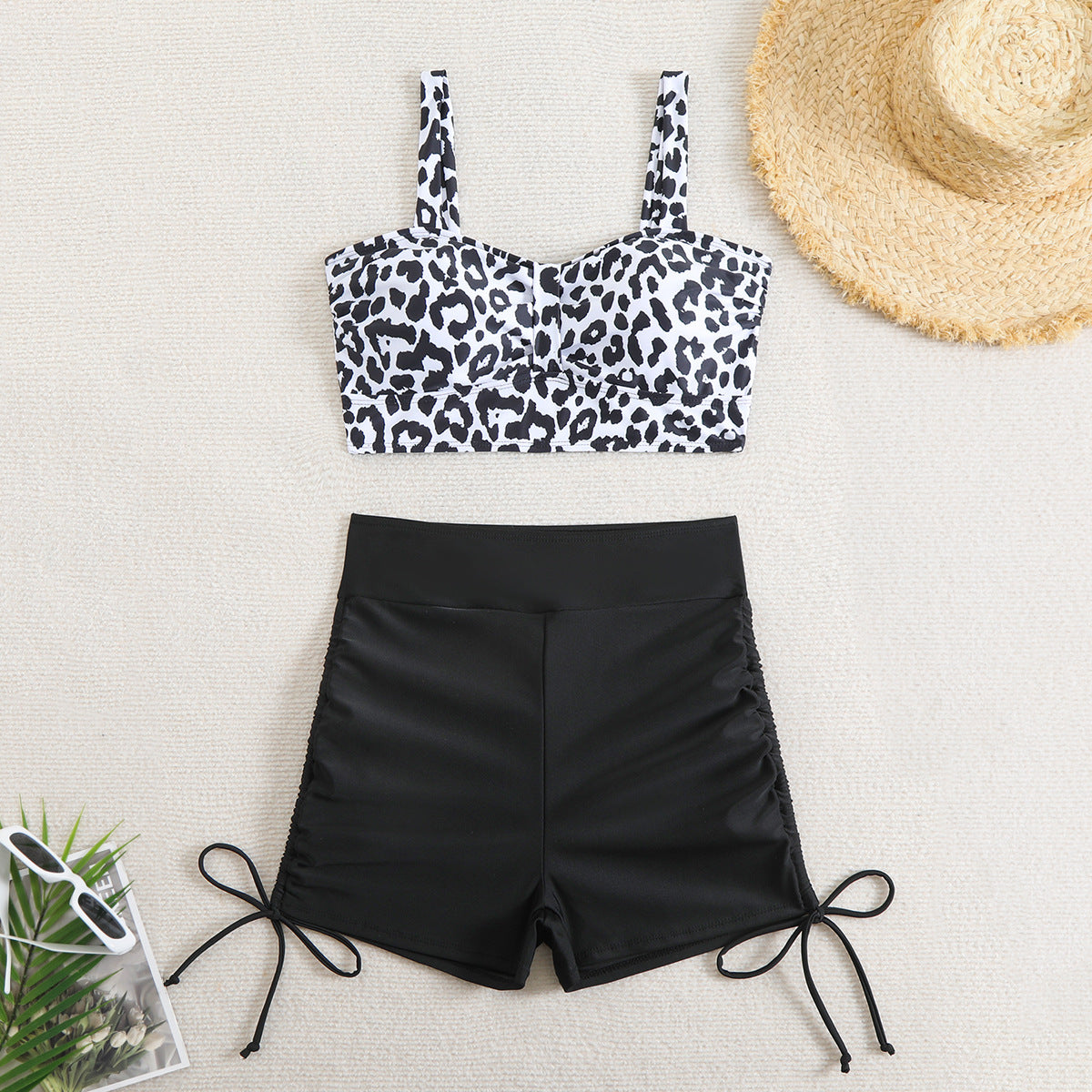 Berg-Feldt Damen Badeanzug Set mit hohem Bund und Cut-Outs