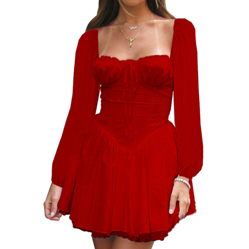 Mini-robe romantique à manches bouffantes Berg-Feldt pour femme
