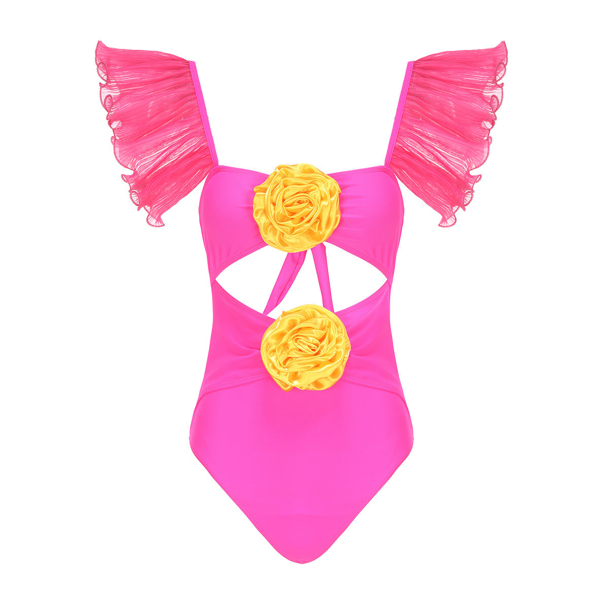 Badeanzug für Damen mit floralen Details und raffiniertem Cut-Out von berg-feldt
