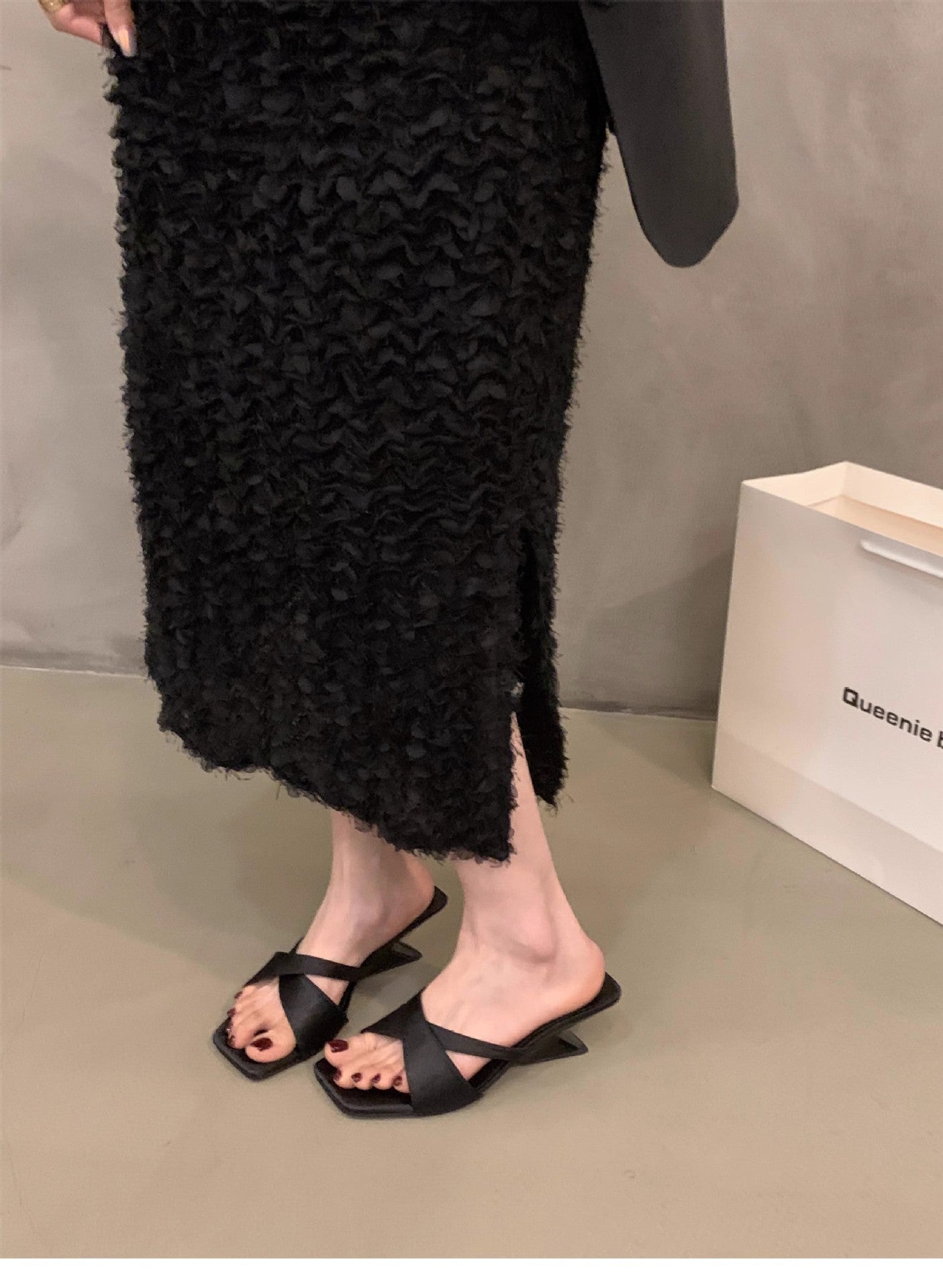 Berg-Feldt Sandales croisées métallisées pour femme