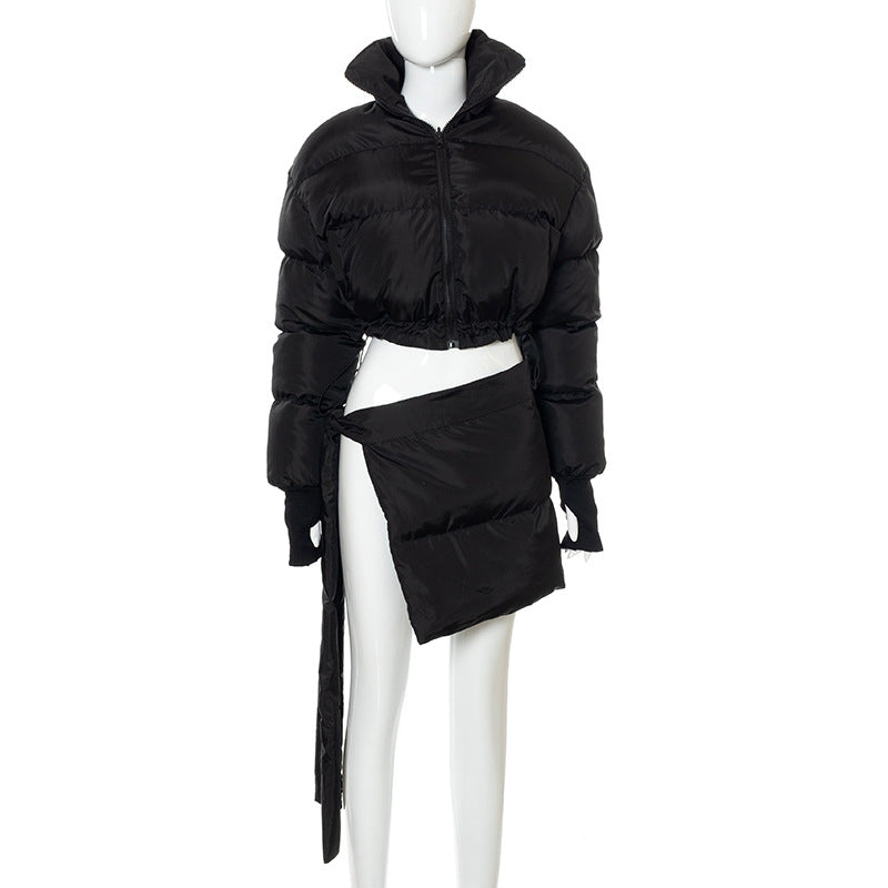 Asymmetrische, kurze Damen-Steppjacke von berg-feldt