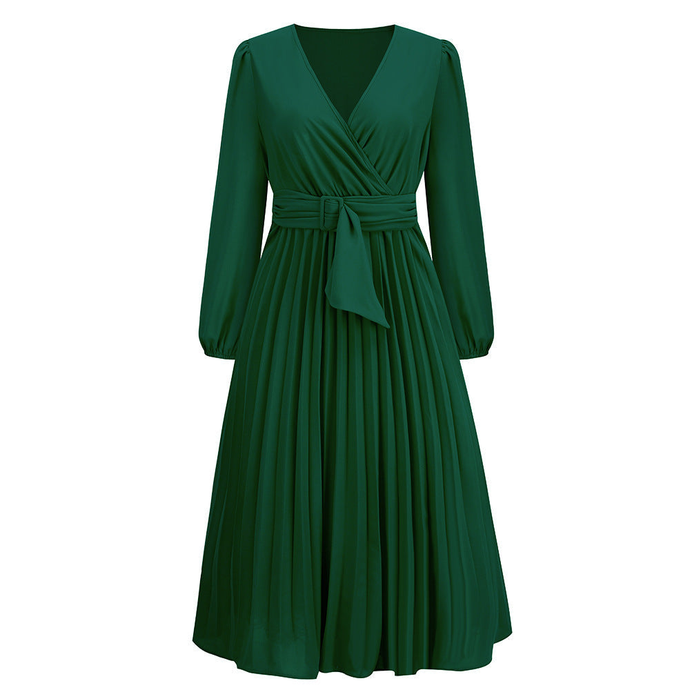 Wickelkleid für Damen mit Plissee-Details und langen Ärmeln von berg-feldt