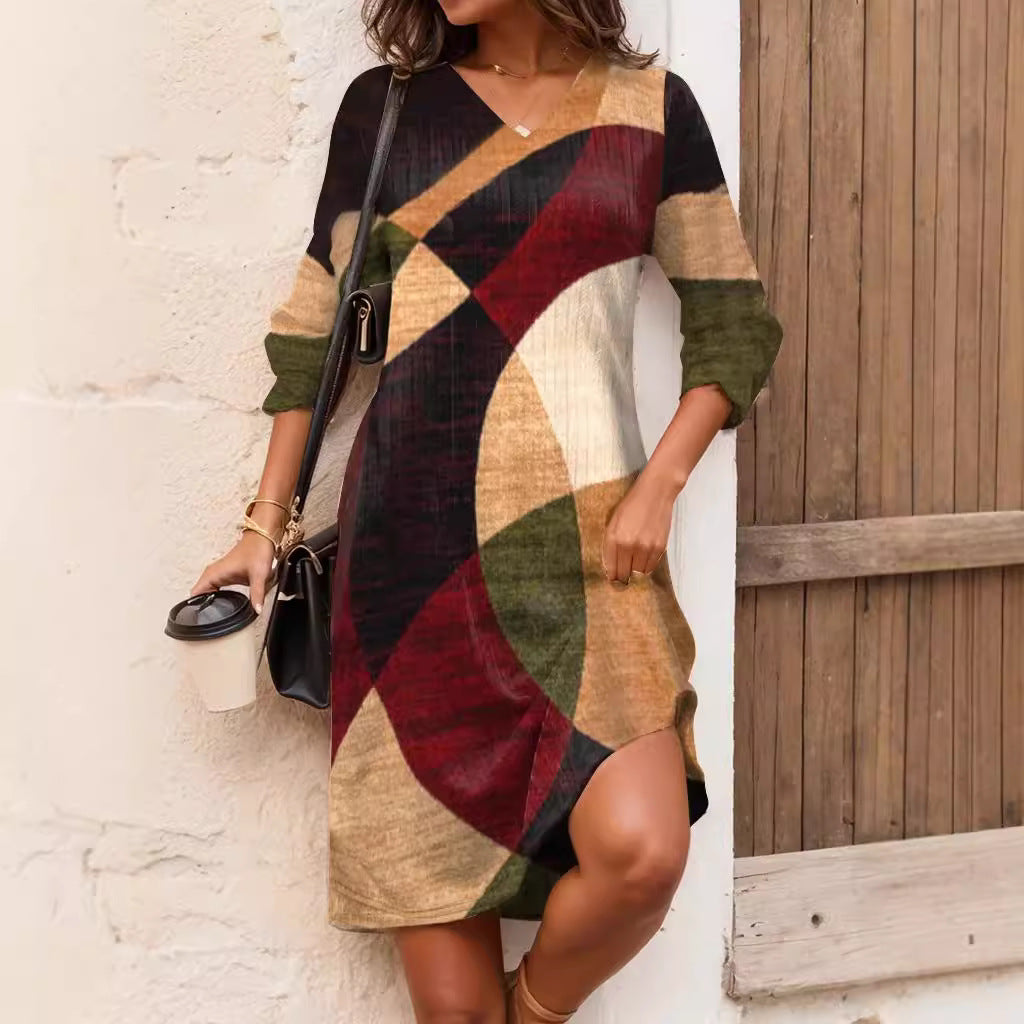 Women's Asymmetrical Color Block Tunic Dress berg-feldt