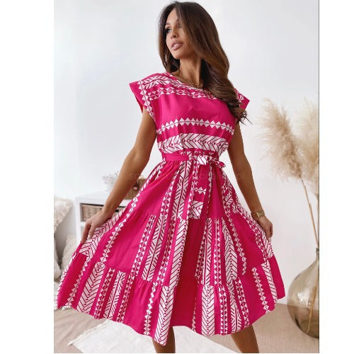 Robe à étages élégante pour femme avec ceinture, berg-feldt