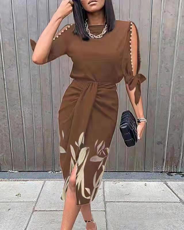 Damen-Midikleid mit elegantem Bindegürtel und modischen Ärmelausschnitten Berg-Feldt