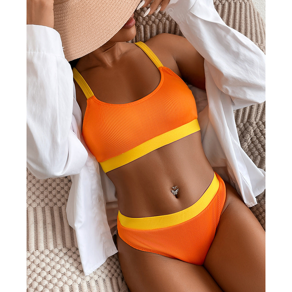Zweifarbiges Damen-Bikini-Set mit Destroyed-Look und verstellbaren Trägern von berg-feldt