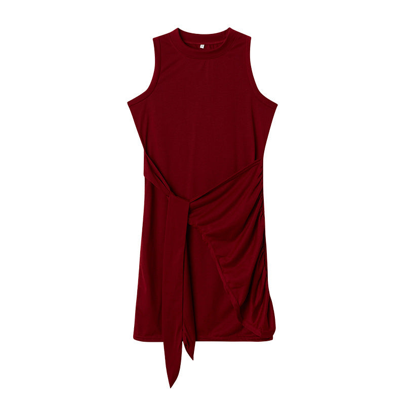 Wickelkleid für Damen, ärmellos, mit seitlichen Bindedetails von berg-feldt