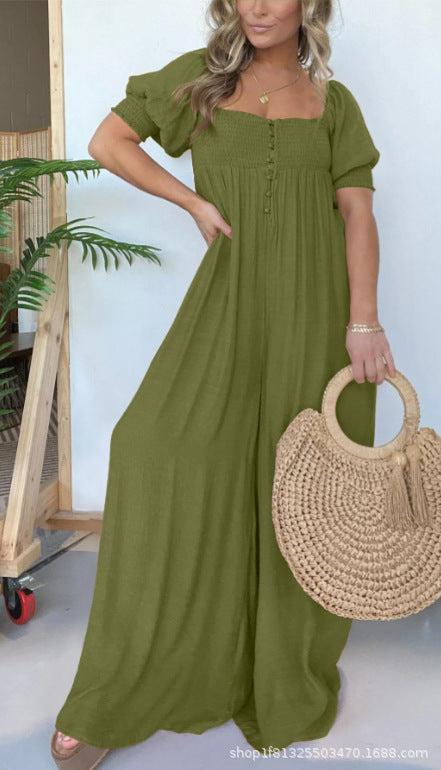 Berg-Feldt Robe longue pour femme, coupe décontractée à manches bouffantes
