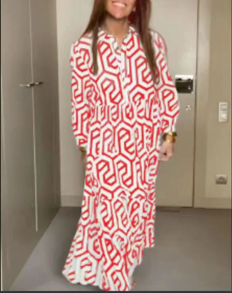 Wickelkleid für Damen mit geometrischem Muster und weitem Saum von berg-feldt