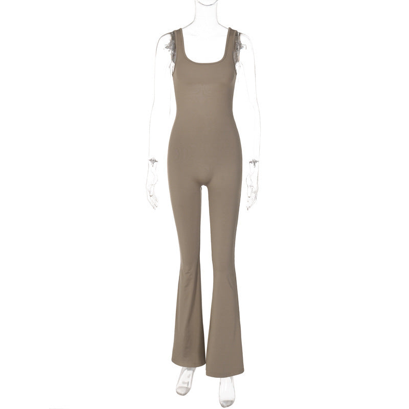 Weitbeiniger Damen-Jumpsuit mit Rüschen und figurbetonter Passform von berg-feldt