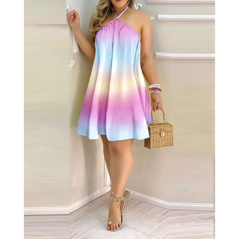 Robe décontractée à motifs floraux et licou Berg-Feldt pour femmes