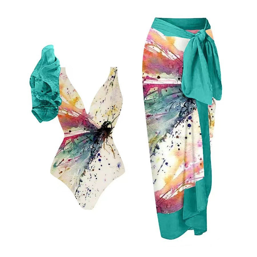 Women's Wrap Style Beach Swimsuit with Matching Cover-Up by berg-feldt