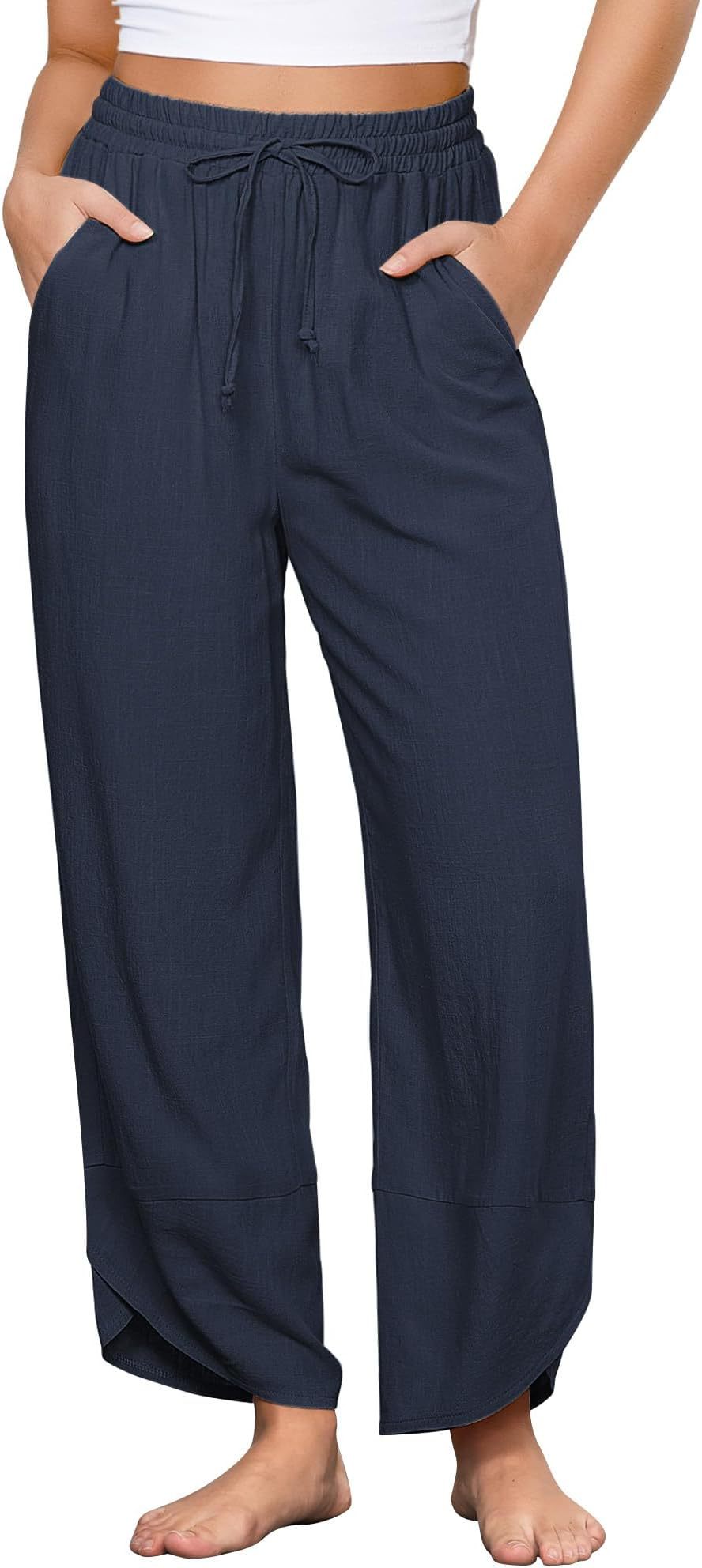 Bequeme, luftige Palazzohose für Damen mit elastischem Bund und Taschen von berg-feldt