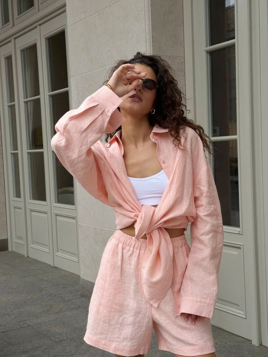 Women's Relaxed Linen Shorts Set berg-feldt