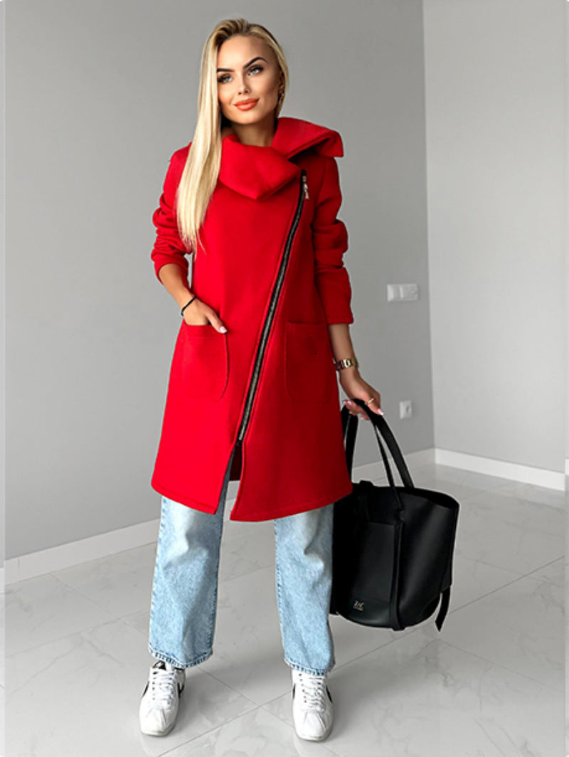 Berg-Feldt | Reißverschluss Revers Mid Length Fleece Sweatshirt Jacke