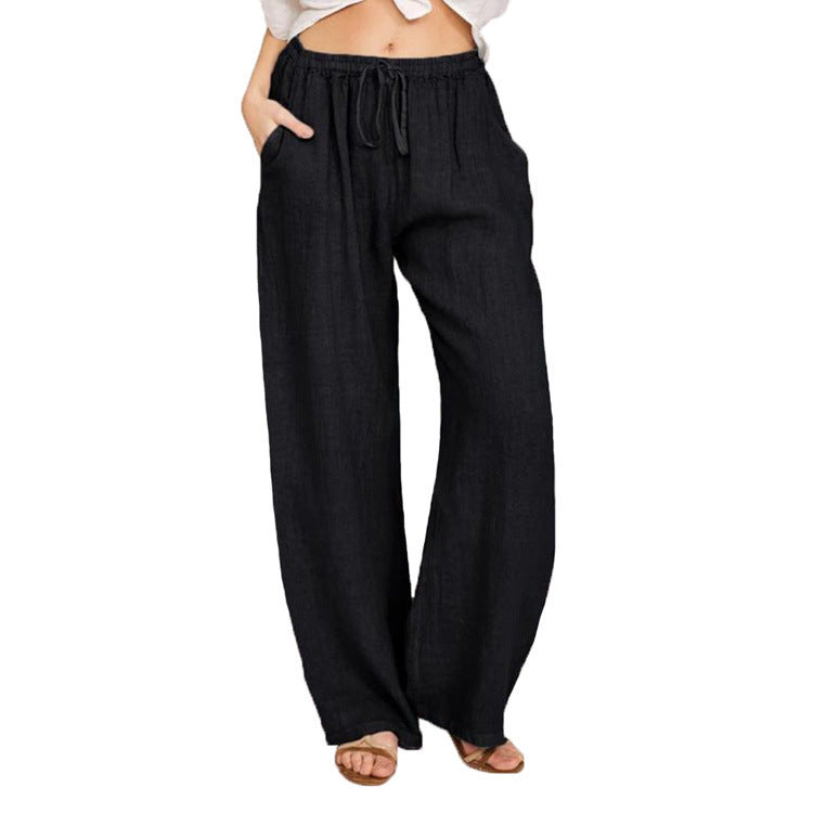 Weite Damen-Leinenhose mit elastischem Bund von berg-feldt