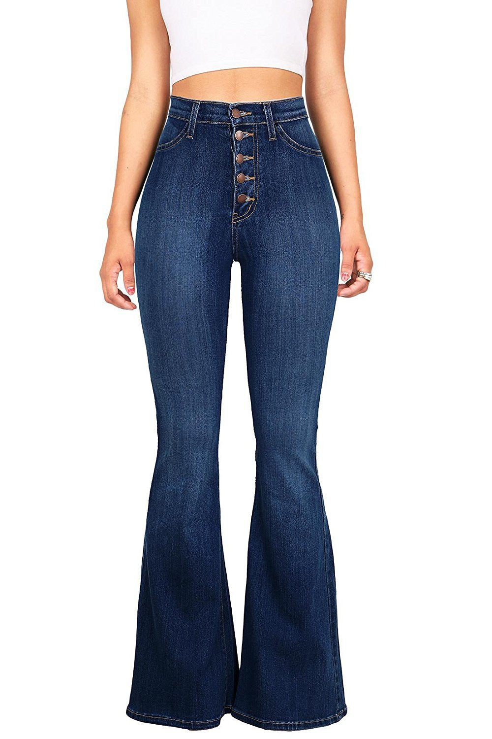 Jean flare taille haute avec braguette décorative Berg-Feldt