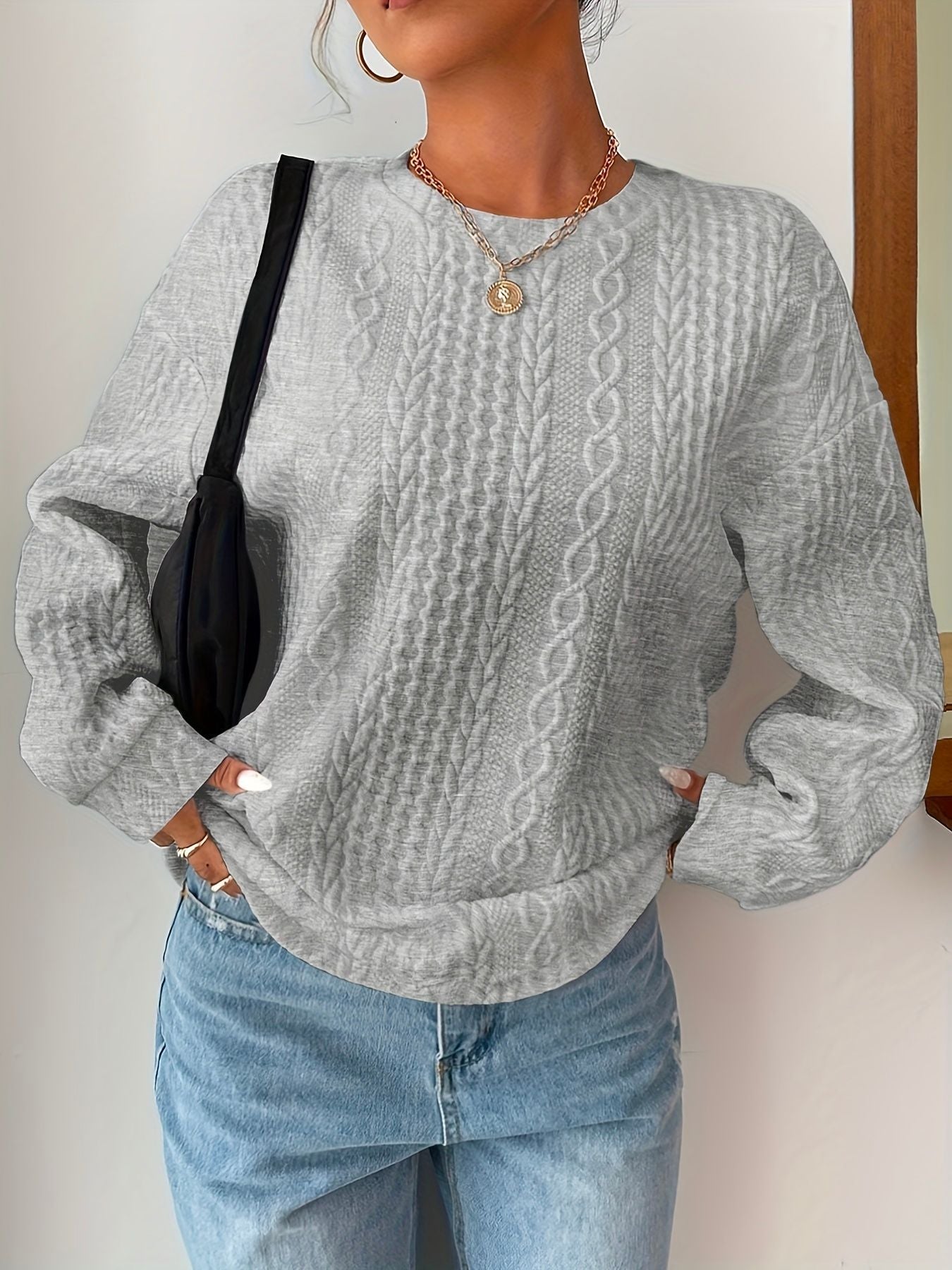 Women's Cable Knit Cozy Sweatshirt berg-feldt