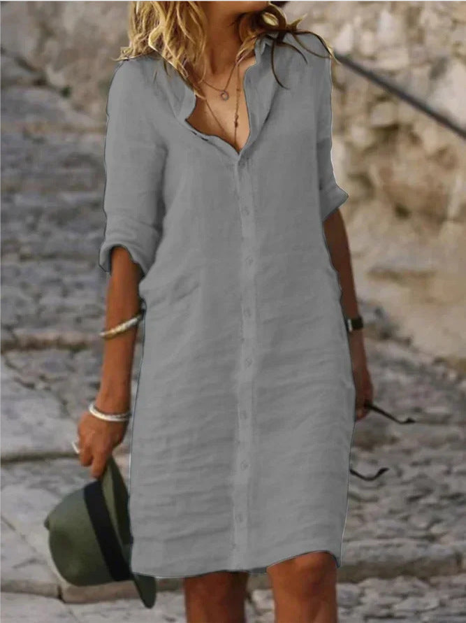 Baumwoll-Hemdblusenkleid für Damen von berg-feldt