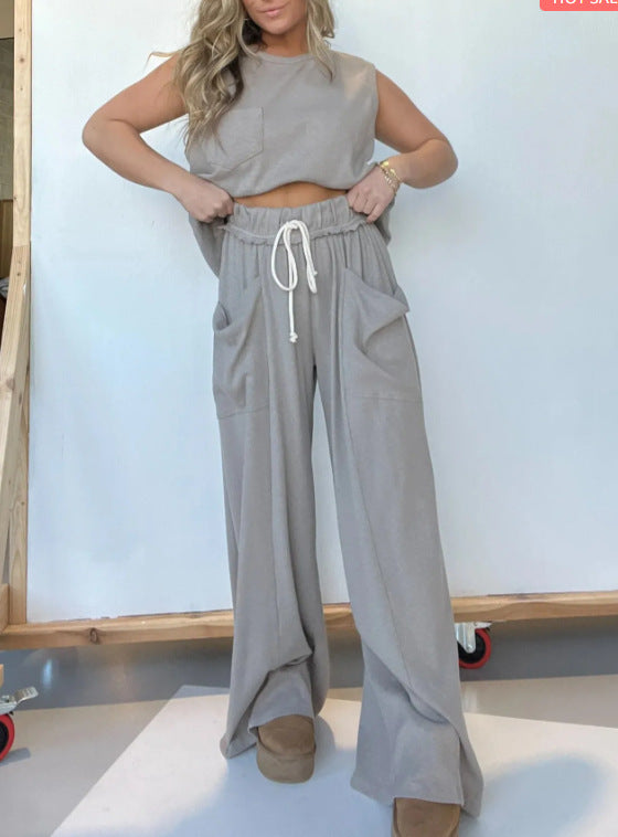 Women's Comfortable Two-Piece Loungewear Set with High-Waisted Trousers by berg-feldt