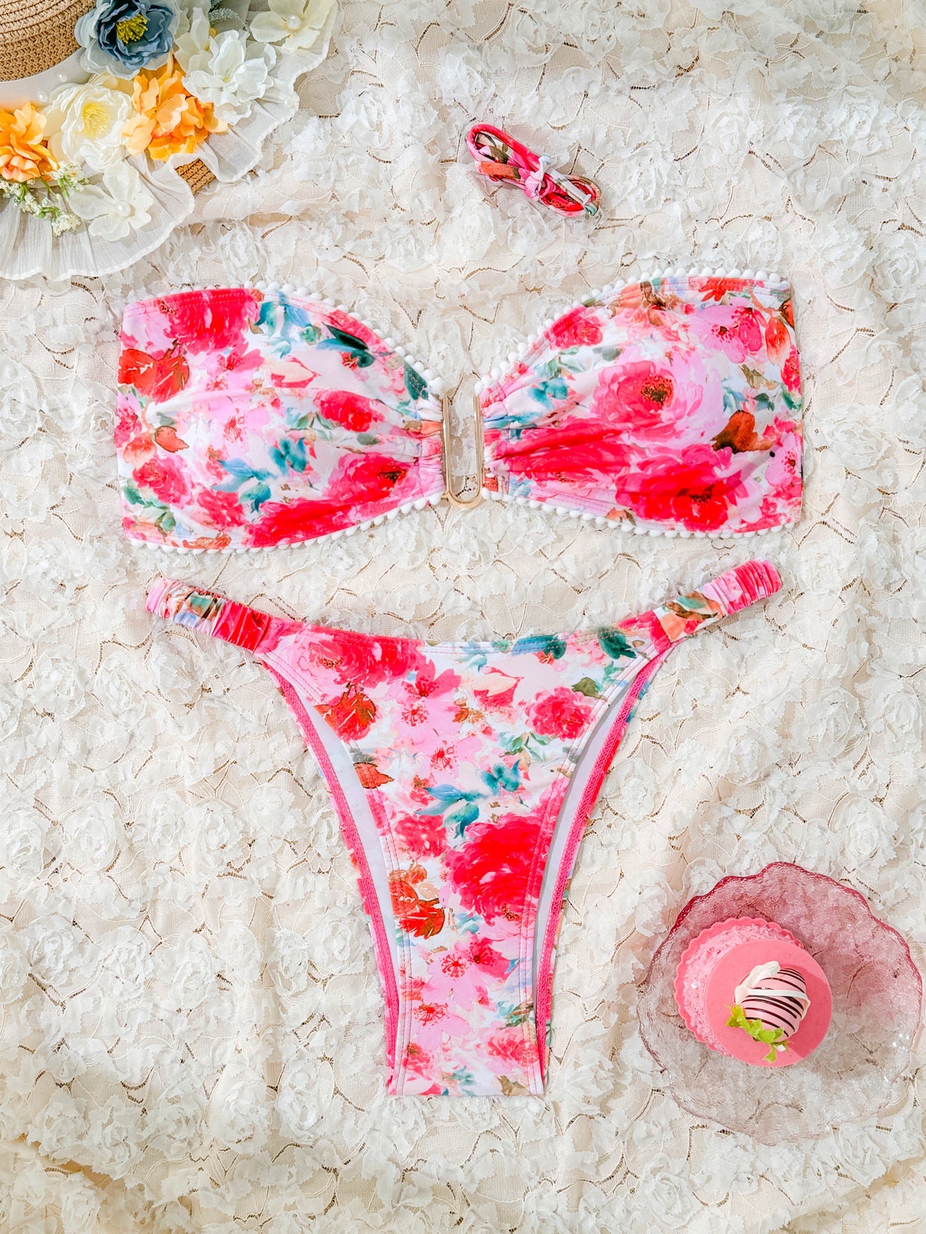 Women's Floral Print Bandeau Bikini Set by berg-feldt