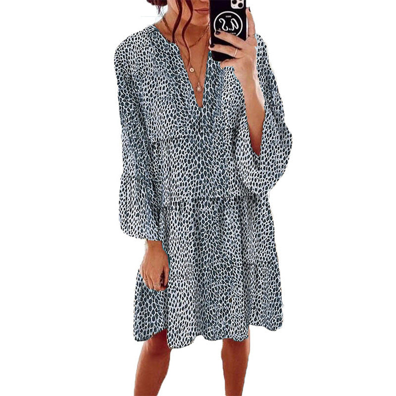 Robe femme Berg-Feldt à imprimé animal et manches trompette