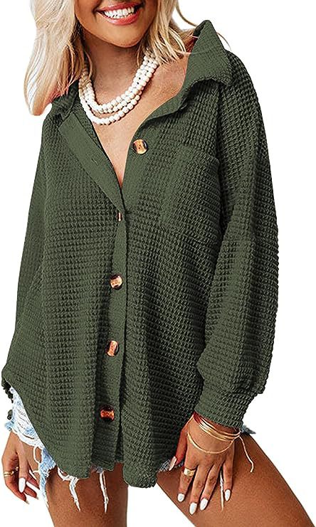 Chemise-veste gaufrée décontractée boutonnée pour femme, coloris Berg-Feldt