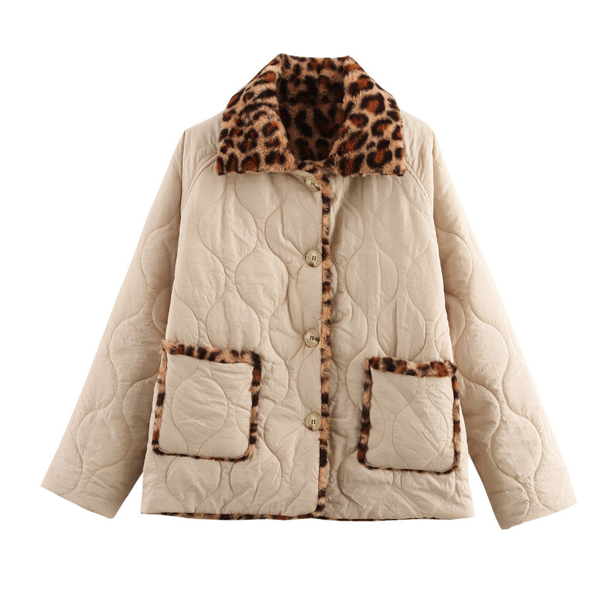 Women's quilted faux fur collar jacket berg-feldt