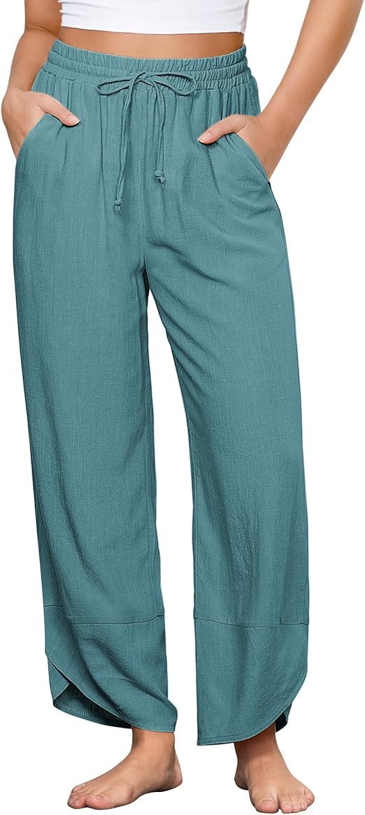 Bequeme, luftige Palazzohose für Damen mit elastischem Bund und Taschen von berg-feldt