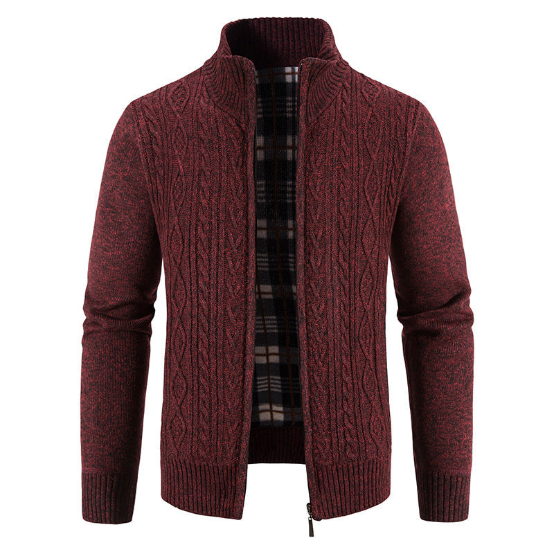 Cardigan pour homme avec col montant et motif texturé Berg-Feldt