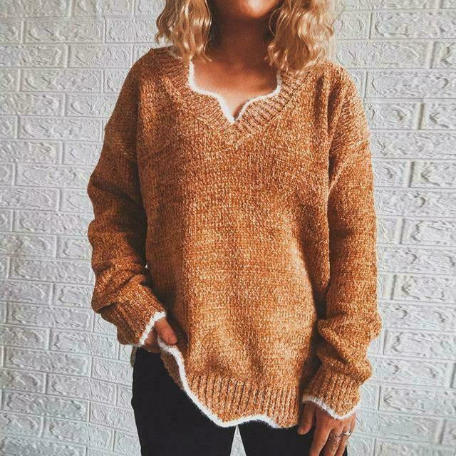 Berg-Feldt | Pullover - Damen Herbst Einfarbiger Lässiger Pullover