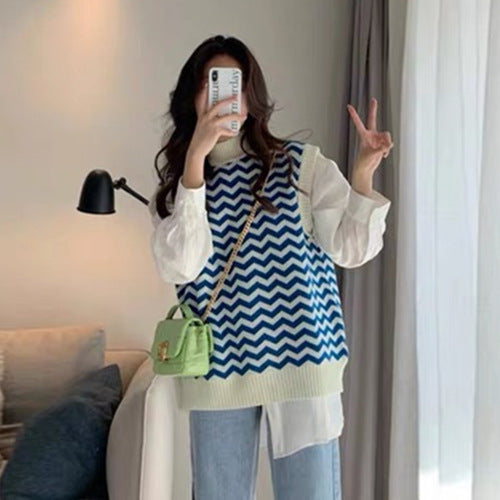 Pull en maille pour femme avec motif zigzag et col élégant Berg-Feldt