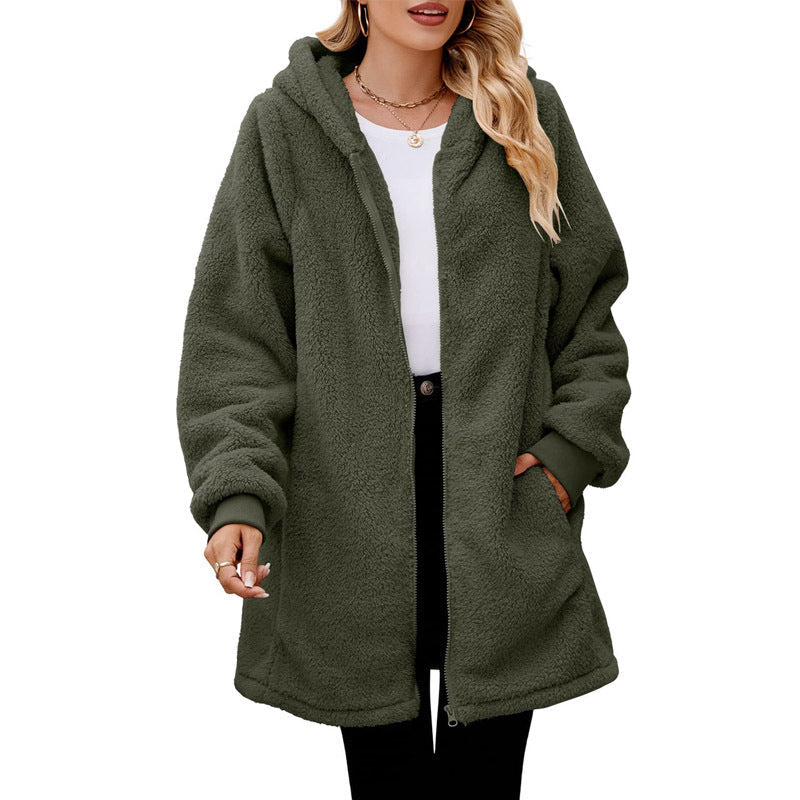 Veste polaire douillette à capuche avec poches latérales pour femme Berg-Feldt