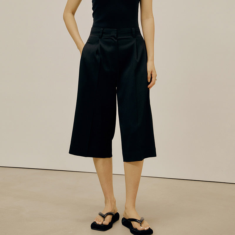 Elegante Culotte Hose für Damen mit hoher Taille und Bundfalten von berg-feldt